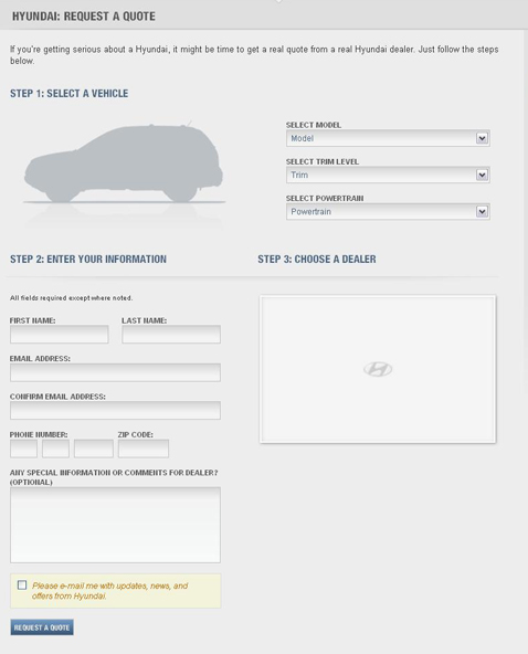 Hyundai request quote