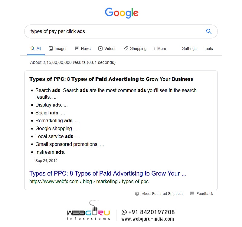 Bullet List Featured Snippet