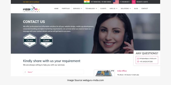 Webguru Infosystems - Contact US Page